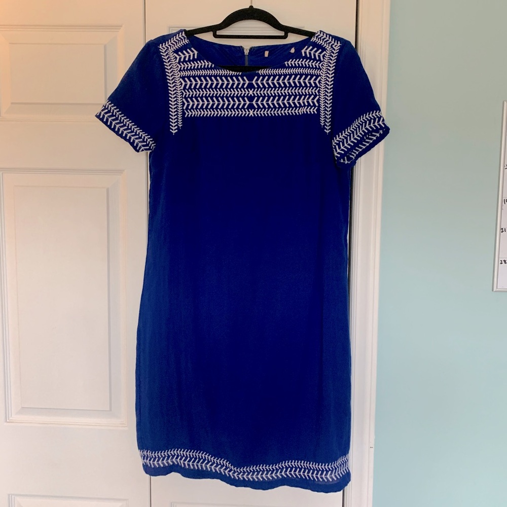 Colbalt blue embroidered dress